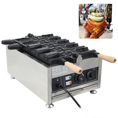 220v Elétrico 5 peças boca aberta de peixe forma Waffle Maker Taiyaki máquina 375 * 700 * 290
