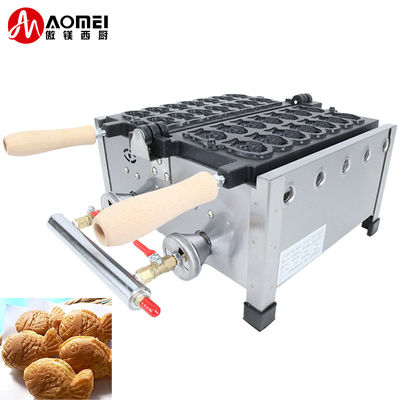 8.15 KG Não pegajoso 14pcs Pequeno peixe em forma de Waffle Maker Aço inoxidável Taiyaki máquina de gás