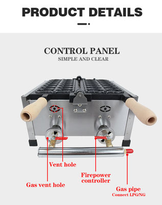 Lpg Tipo Taiyaki Peixe Máquina 14 pcs Mini Peixe Waffle Maker para o item número AO-1104R