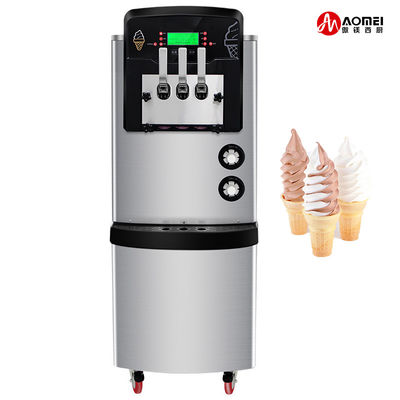 Sistema de pré-refrigeração Máquina de fazer sorvete suave com 3 sabores 540x850x1500mm de aço inoxidável