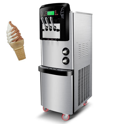 Sistema de pré-refrigeração Máquina de fazer sorvete suave com 3 sabores 540x850x1500mm de aço inoxidável