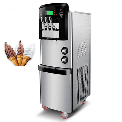 Máquina de sorvetes comercial de 3 sabores com capacidade de 36-42 L/h