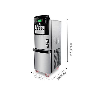 Máquina de sorvetes comercial de 3 sabores com capacidade de 36-42 L/h
