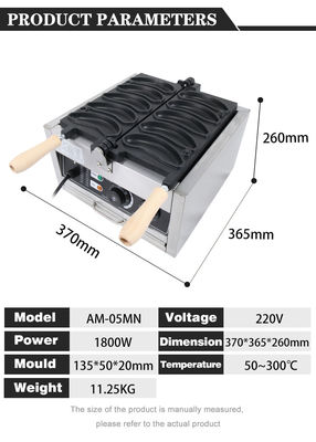 Hotel Banana Waffle Machine Não-aderente Fabricante de bolhas de Waffle de aço inoxidável 11,25 kg