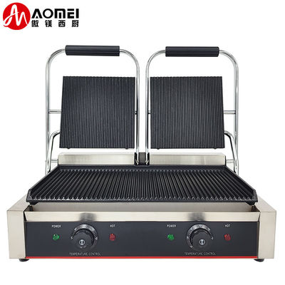 215*215mm Grelha Superior Tamanho Grelha Elétrica Panini Press Contact Grill para empresas de restauração
