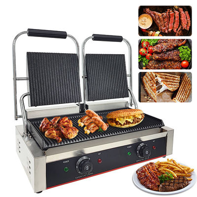 215*215mm Grelha Superior Tamanho Grelha Elétrica Panini Press Contact Grill para empresas de restauração