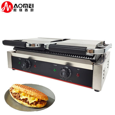 215*215mm Grelha Superior Tamanho Grelha Elétrica Panini Press Contact Grill para empresas de restauração