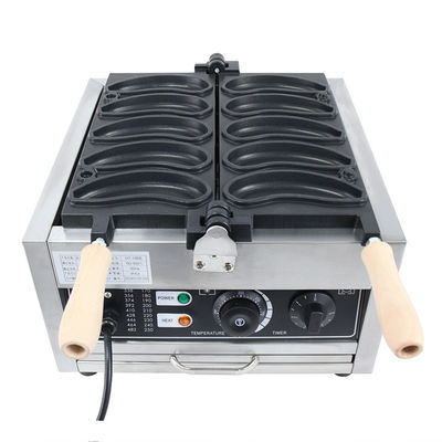 Voltagem 220V/110V Fabricantes de Waffle Forma de banana 1800W Máquina de Waffle Elétrica 10PCS