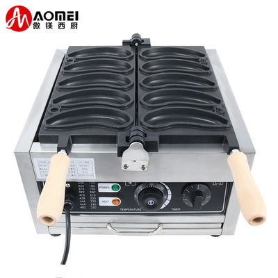 Voltagem 220V/110V Fabricantes de Waffle Forma de banana 1800W Máquina de Waffle Elétrica 10PCS