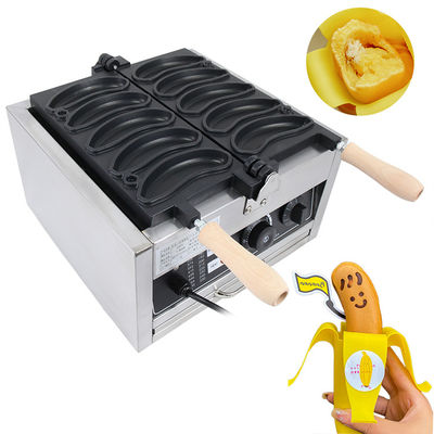 Voltagem 220V/110V Fabricantes de Waffle Forma de banana 1800W Máquina de Waffle Elétrica 10PCS