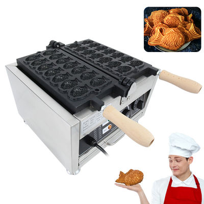 Chapa de sanduíche máquina de fazer waffles em forma de peixe 14 bolos taiyaki bolo de fast food elétrico