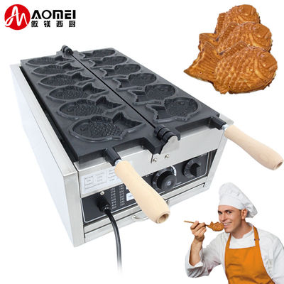 Fabricante de waffles de peixe de aço inoxidável com placas intercambiáveis Grilling/Panini Press