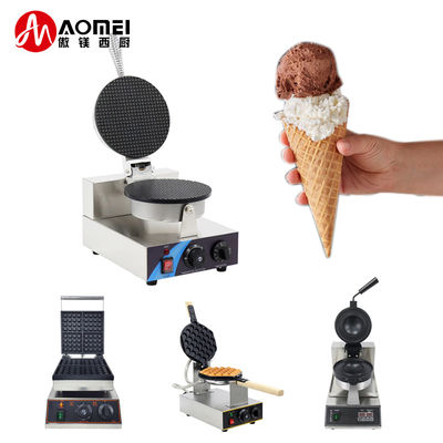 Máquina de fabricação de waffles elétrica de placa antiaderente 1300W para snack bar longa vida útil