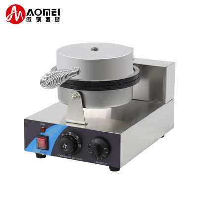 Máquina de fabricação de waffles elétrica de placa antiaderente 1300W para snack bar longa vida útil