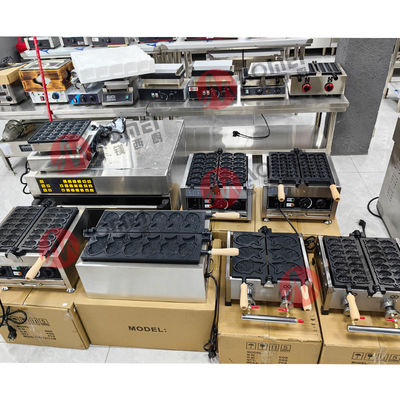 Máquina de fabricação de waffles elétrica de placa antiaderente 1300W para snack bar longa vida útil