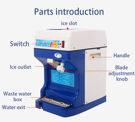 Máquina de triturador de gelo eléctrico Trituradores de gelo Barbeadores com lâminas de aço inoxidável 304