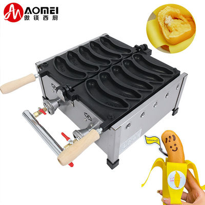 AM-05R Revestimento não-aderente Fabricantes de Waffles em Forma de Banana para Waffles Longos Elétricos de 5pcs