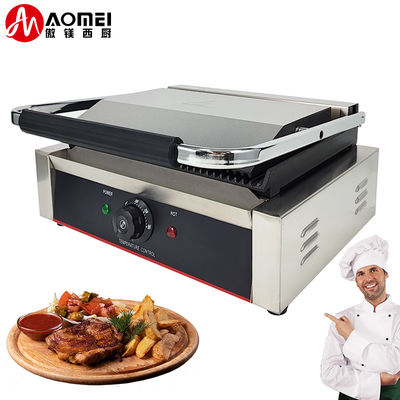 220V Commercial Elétrico Ferro Fundido de Contato Sandwich Panini Press Maker Grill Griddle Machine