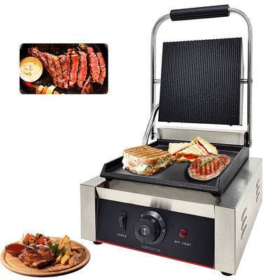 Grelha elétrica comercial Grill de contacto Panini portátil 305*340*190mm 10,8kg