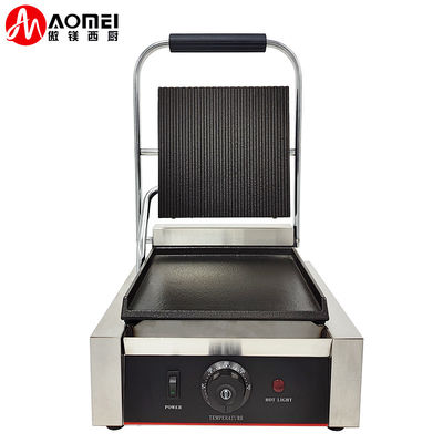 Grelha elétrica comercial Grill de contacto Panini portátil 305*340*190mm 10,8kg