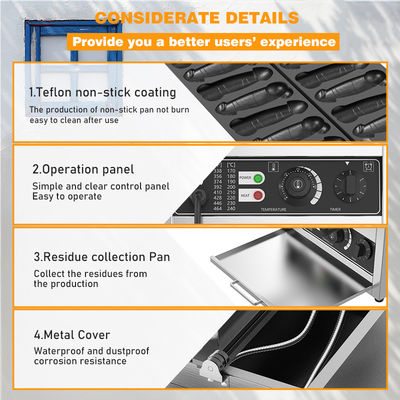 Commercial não pegajoso 8 Pcs Eletrônico Penis Waffle Maker com faixa de temperatura de 50-300C
