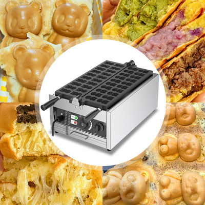 Fabricante de waffles em forma de animal com placa revestida antiaderente e potência ajustável 3000W
