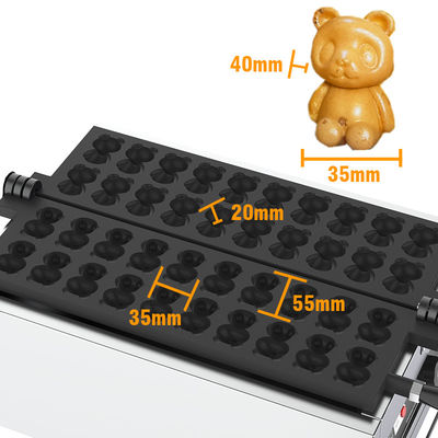 Fabricante de waffles em forma de animal com placa revestida antiaderente e potência ajustável 3000W