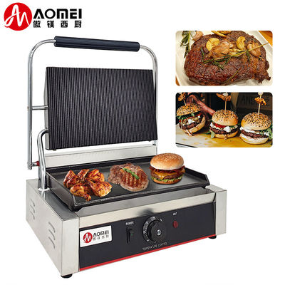 Placas antiaderentes Função de Grelha Panini Máquina de fazer lanches controlada por aplicativo para padaria de restaurantes