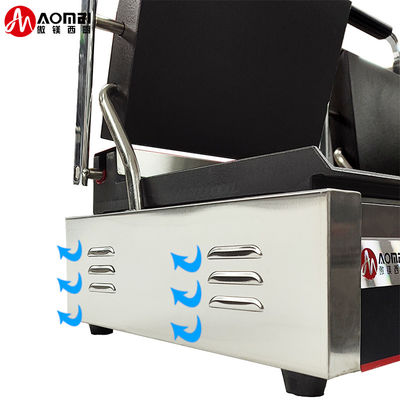 Ferro fundido de aço inoxidável Panini Grill de contato para restaurante padaria lanche 220v