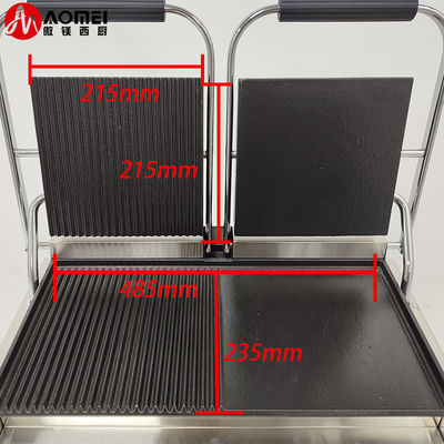 Máquina de Grelhar de Ferro Fundido Elétrico de Contato Sandwich Panini Press Maker Grill Griddle