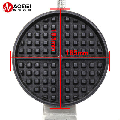 Máquina de fabricação de waffles antiaderente Belgain 250 * 350 * 260mm Tamanho do molde para eficiência