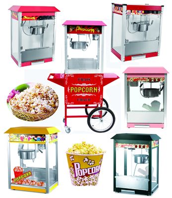 110-240V/50-60HZ Material SS para alimentos saudáveis Máquina comercial de pipoca com carrinho